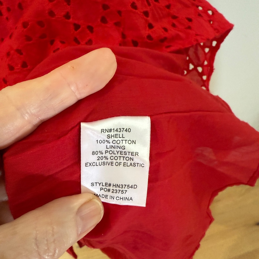 Tuckernuck HYACINTH HOUSE Red Eyelet Tryall Midi Dress - Picture 8 of 11